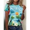 2026 Sommer Rundhals Damen T-Shirt Mode 3D Hawaiianischer Papagei Vogel Druck Kurzarm Cartoon Lässig