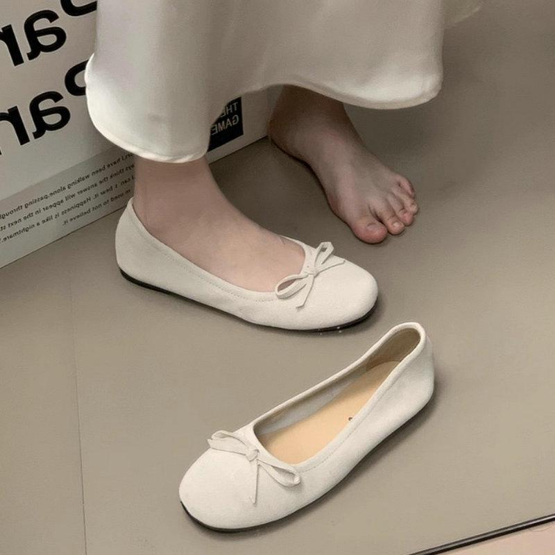 Fashion Flat Shoes for Women 2025 Spring and Autumn Silver Mary Jane Retro French Square Toe Solid Color Plus Size Women's Shoes