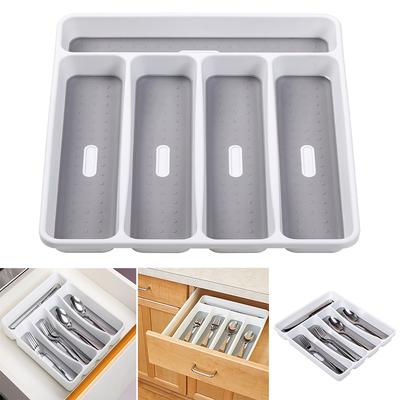 5 Compartments Cutlery Organizer Plastic Knife Fork Storage Tray Cutlery Tray