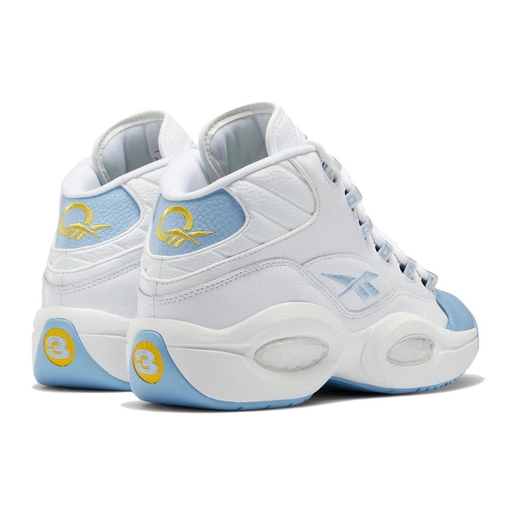 Reebok Mens Question Mid On To the Next Unisex Sneakers White Cloud-White Fluid-Blue GW8854