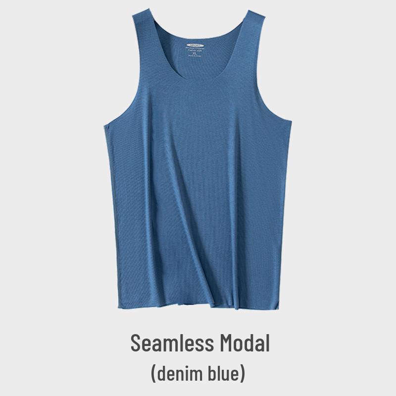 Modal Herren Eisseide Racerback Tanktop - Ärmelloses weißes Unterhemd für Sport & Layering
