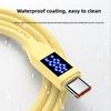 Genuine Silicone Gel Digital-Display Fast-Charging & Data Transfer Dual Type-C Phone Data Cable Compatible for for for