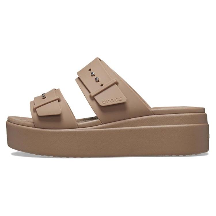 (WMNS) Crocs Brooklyn Sandal Low Wedge  Latte  Women s 207431-2Q9 EU 36-37