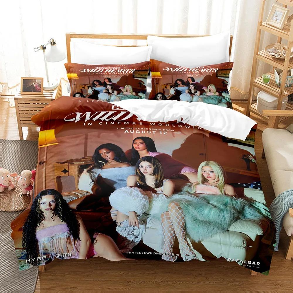 New 3D Girl Group K-Katseye Duvet Cover Pillowcases Global Pop Idol Band Print Bedding Set  Polyester Bedroom Decor