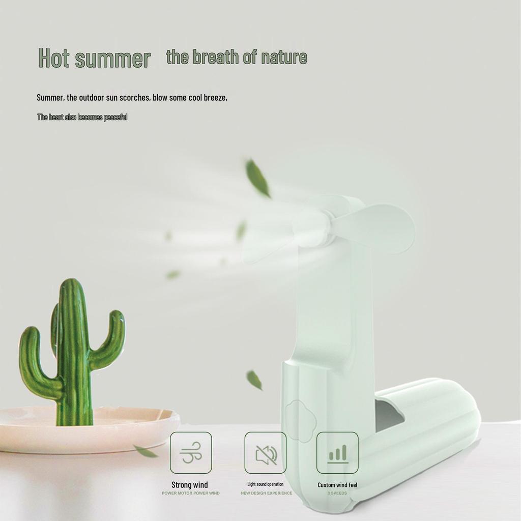 Portable Mini Handheld Folding Fan with USB Charging and Long Battery Life