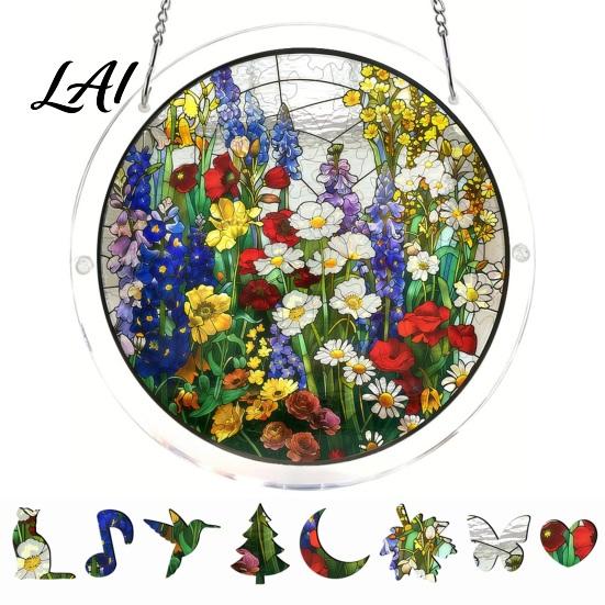 Irregular Puzzle Piece Suncatcher Acrylic Jigsaw Kit Stained Glass Style DIY Window No Glue Hanging Ornament for Home Decor Gift Women Men