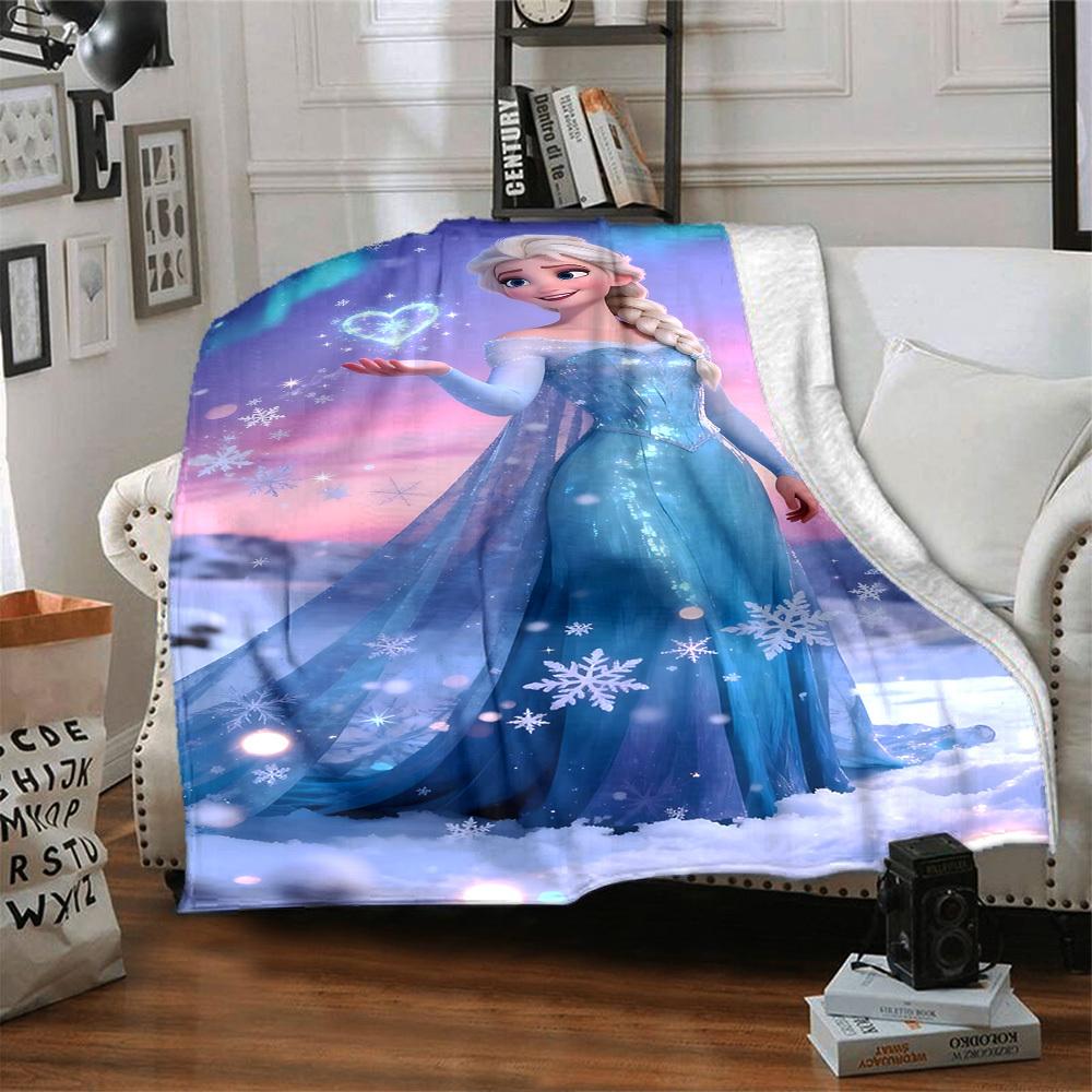 1 szt. Koc Elsa Kraina Lodu Lekki Flanelowy Rzut na Kanapę Łóżko Podróż Kemping Salon Biuro Kanapa Fotel