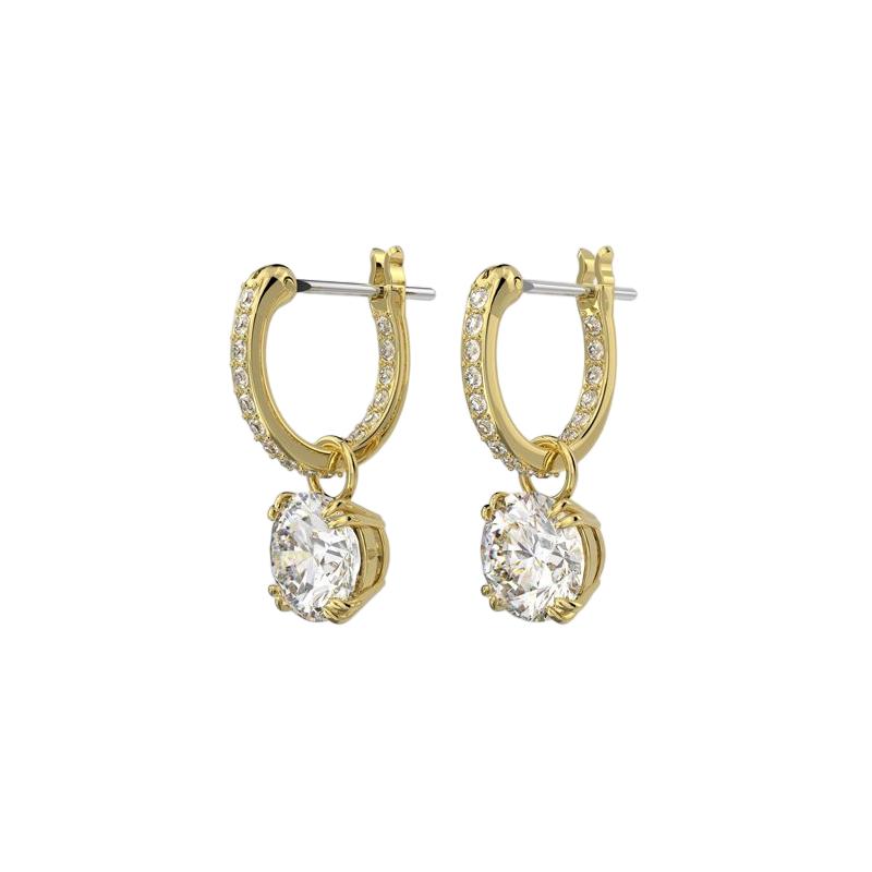 Swarovski Water drop shape Stilla cubic zirconia earrings women s gold 5638802