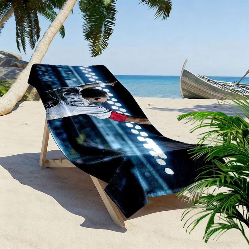 Neymar Print Beach Towel, Large Soft Quick Dry Towel for Beach Camping Swimming