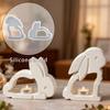 3D Heart Rabbit Silicone Candle Mold DIY Easter Bunny Soap Molds Plaster Concrete Resin Craft Making Home Festival Deco Art Gift