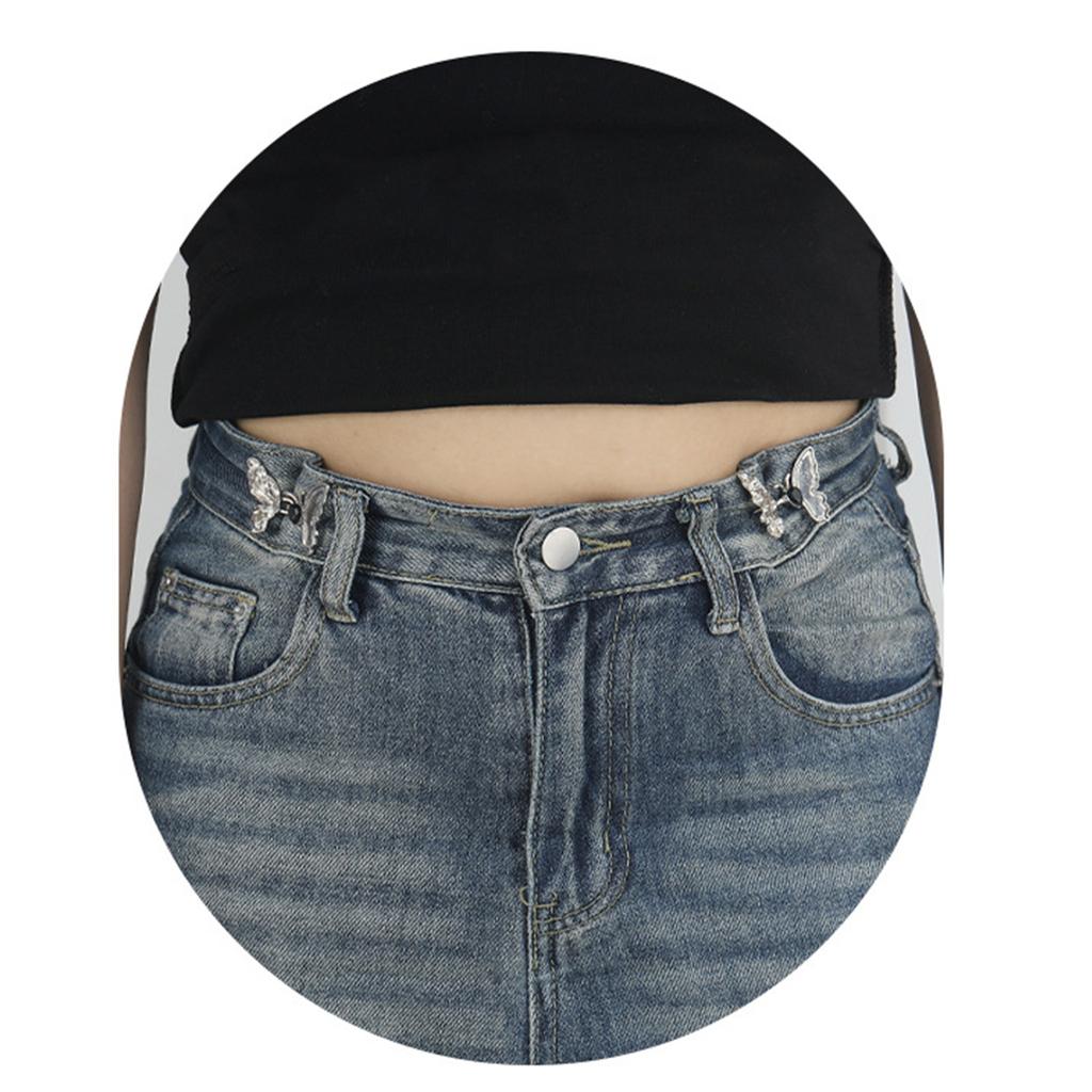 Eleganter Schmetterlings-Taillenstraffer-Knopf für Damen Rock Hose Jeans Taillenstraffer Clip Metallstift Kleidung Befestigung