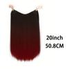 Long Straight Gradual Wig American Style Women's V-Shaped Ombre Synthetic Hair Extensions with Adjustable Clip-On