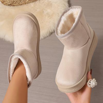 Moda Stivali da Neve Caldi e Spessi in Peluche da Donna Invernali 2024 Casual Slip-On Stivaletti con Plateau Donna Comfort Antiscivolo Scarpe in Cotone Donna