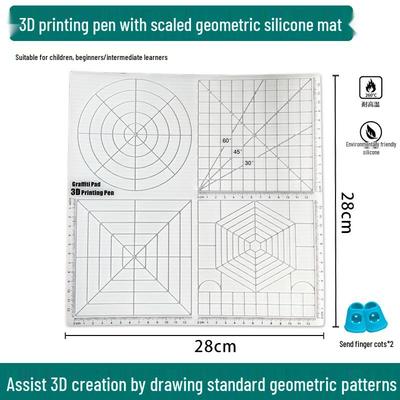 3D Printing Pen with Large Silicone Tracing Mat for Kids - DIY Creative Painting Rectangular Board