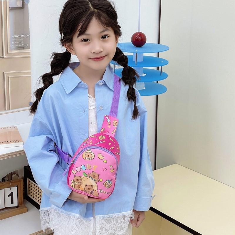 Children Unisex Capybara Cartoon Animal Chest Pack Lightweight Crossbody Bag