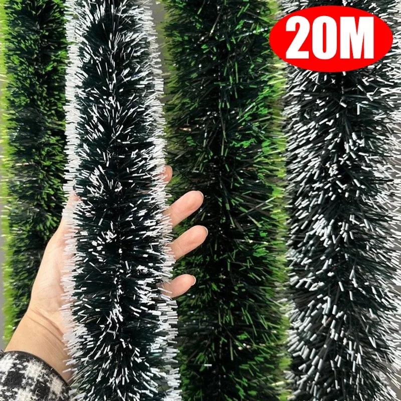 Zielone wstążki z trzciny cukrowej na Boże Narodzenie Girlanda DIY ozdoby choinkowe Zielone wstążki z trzciny cukrowej wiszący wianek dekoracja na przyjęcie domowe