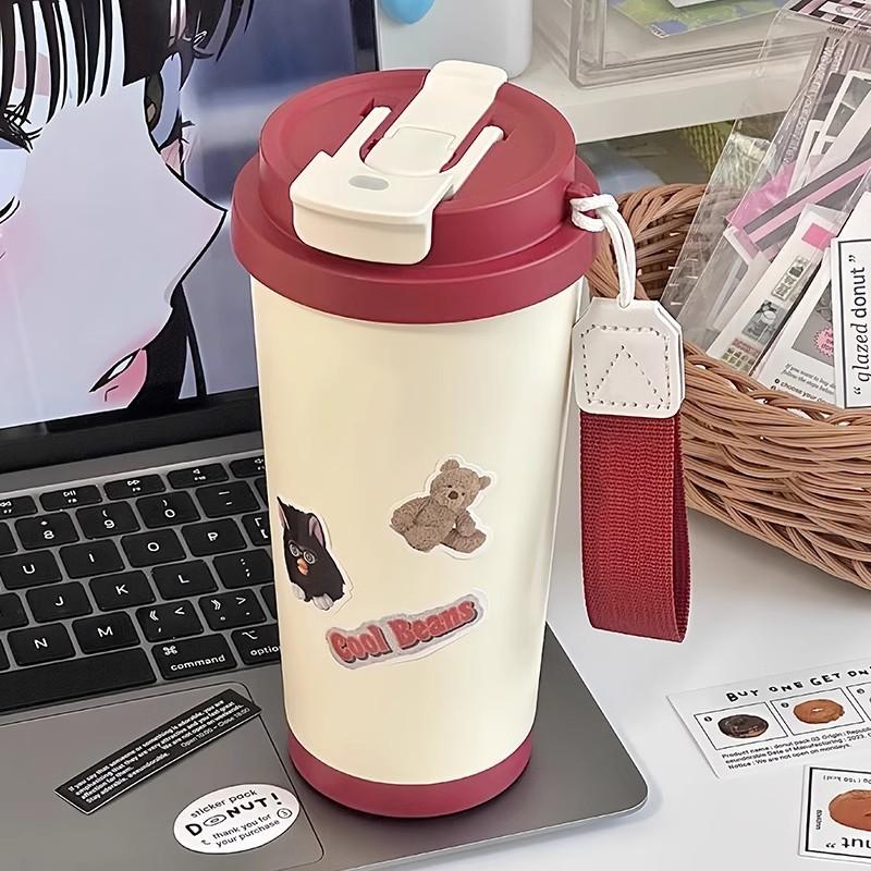 Retro Style Coffee Cup Stainless Steel Insulated Mug With Lid For Office And Travel Use