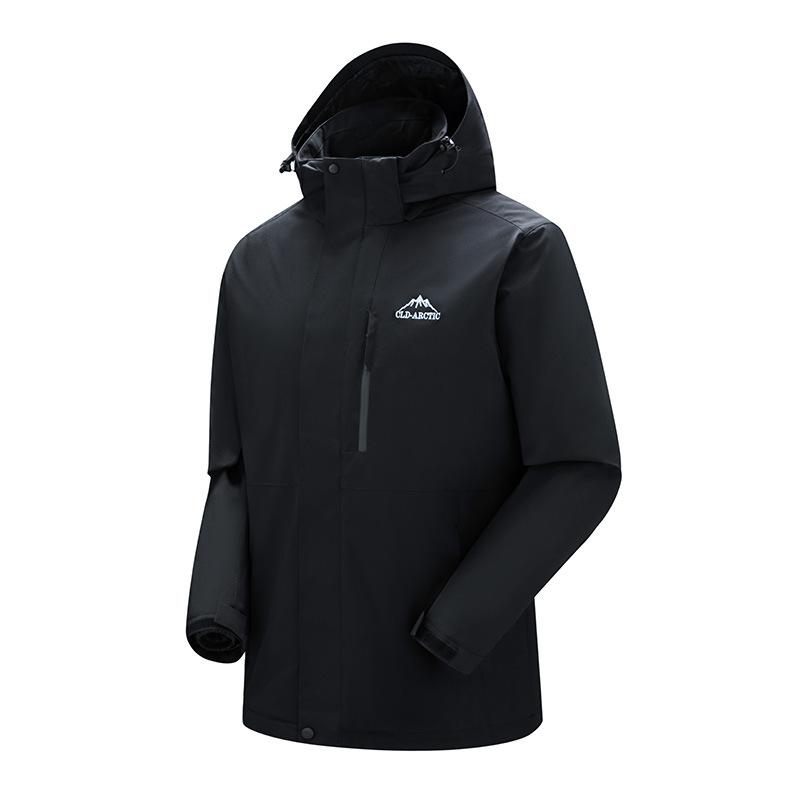Goose down liner three-in-one down jacket men's and women's outdoor charge jacket anti-splashing ski jacket hooded casual jacket