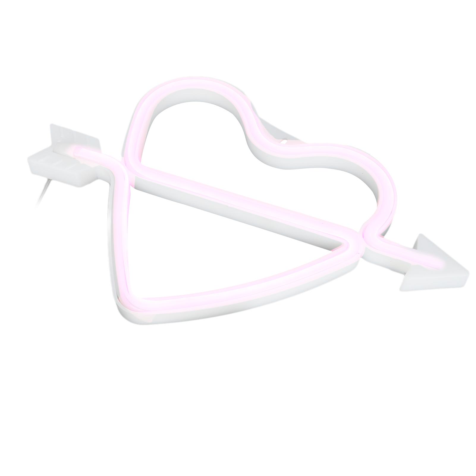 

Неоновая вывеска в форме сердца, романтичный розовый свет, USB-подключение, безопасное использование, светодиодная неоновая лампа для украшения комнаты