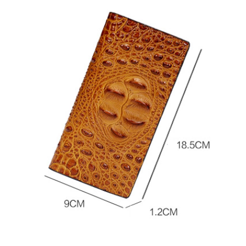 Men's Wallets Business Long Crocodile PU Leather Fashion Thin Wallet Without Zipper 4 Color Card Holder Long Purse Wallets