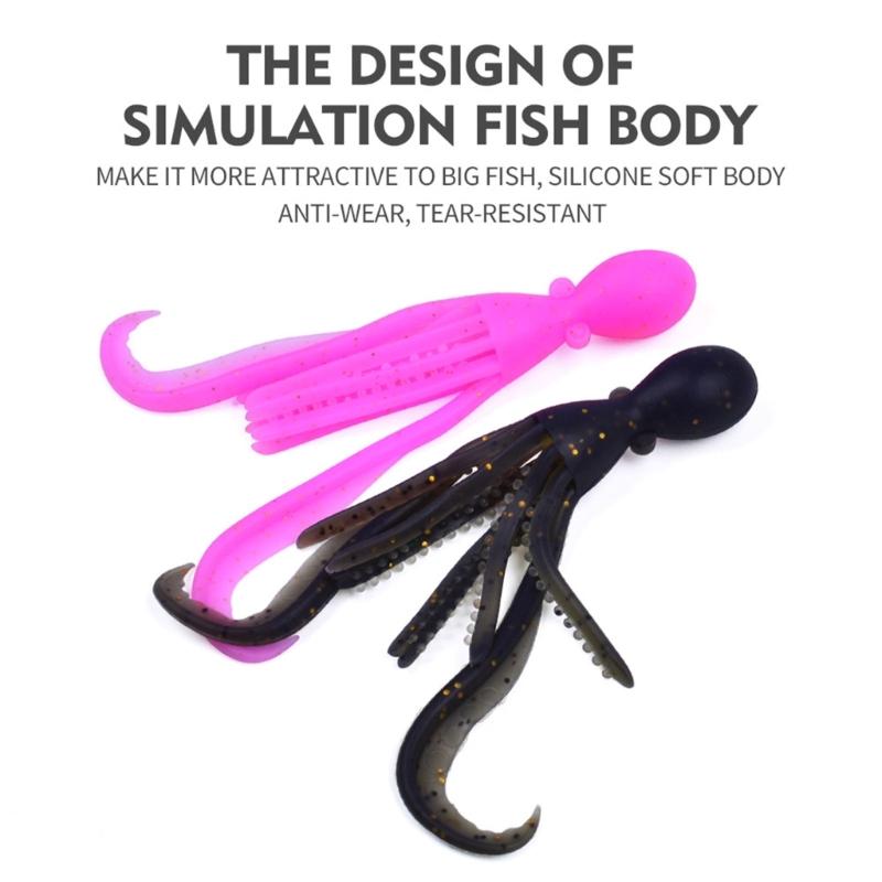5pcs Floating Fishing Lures Squid Jig Soft Baits Silicone Artificial Baits Swimbaits Fishing Accessories