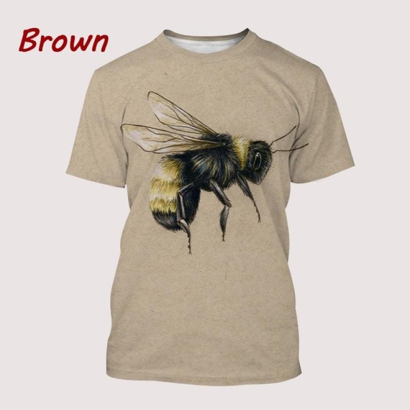 Letní pánská móda Bee 3D tisk Tričko s krátkým rukávem Pánské outdoorové Stretch Streetwear Unisex ležérní trička do