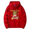 2026 Year of the Horse Red Hooded Sweatshirt - Men's Loose-Fit, Thin, Plus Size Outerwear, Class Uniform