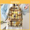 Trendy Retro Yellow Plaid Backpack For College Students And Travelers Durable Design