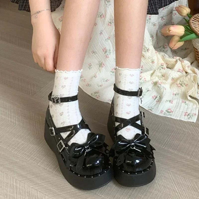 Fashion Ladies Shoes 2024 Mary Janes Women's High Heels Fashion Buckle Strap Dress Sandals Pumps Women New Butterfly-knot Heels Women
