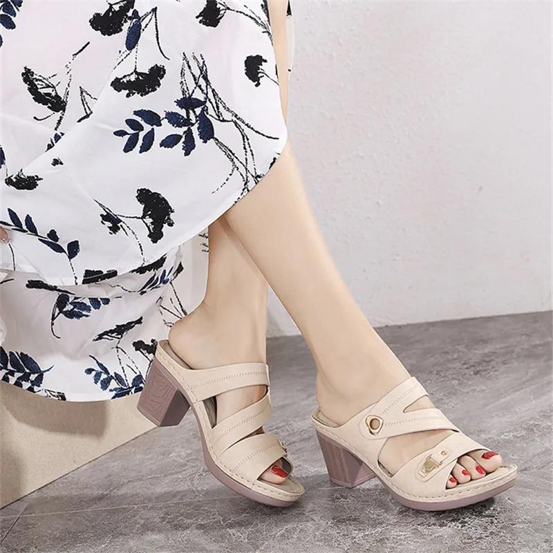 fashion Women's Slippers Sandals 2024 Summer 8cm High Heels Women Shoes Woman Slippers Summer Sandals Fashion Shoes