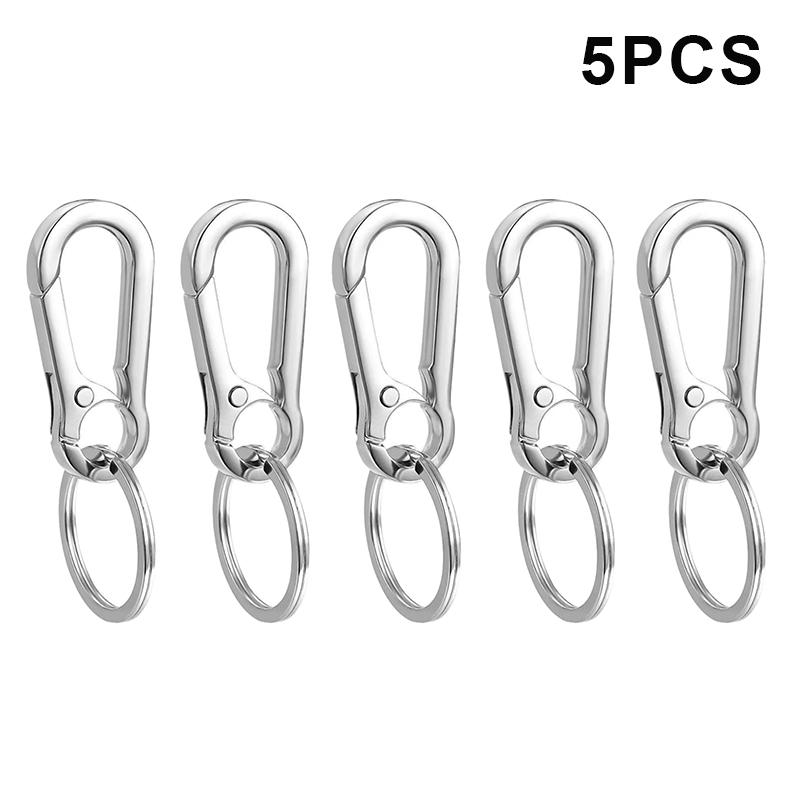 5Pcs Carabiner Clip Keychain Metal Carabiner Shape Key Ring Keyring Key Holder Clips Hook Holder Organizer For Car Keys