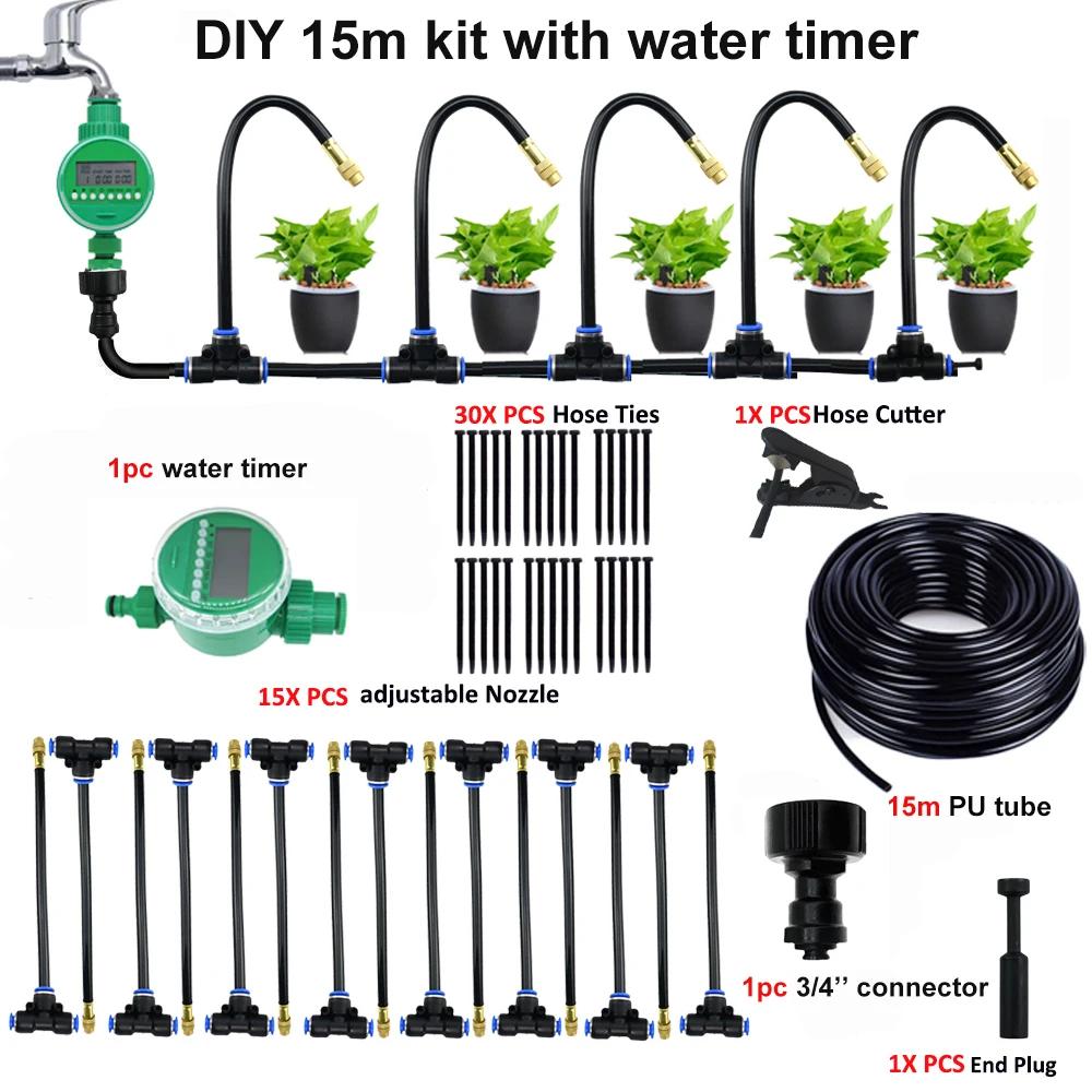 DIY Free Bending Universal Spray Kit For Greenhouse Garden Flowers Plant Watering Irrigation Patio Misting Cooling