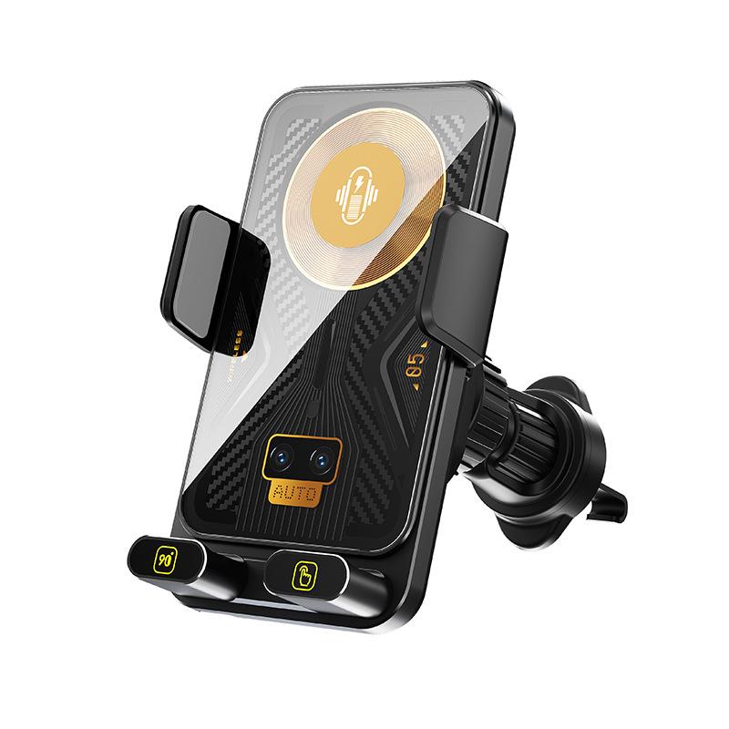 Magnetic Air Vent Car Phone Holder with 15W Wireless Fast Charging and Swivel Navigation