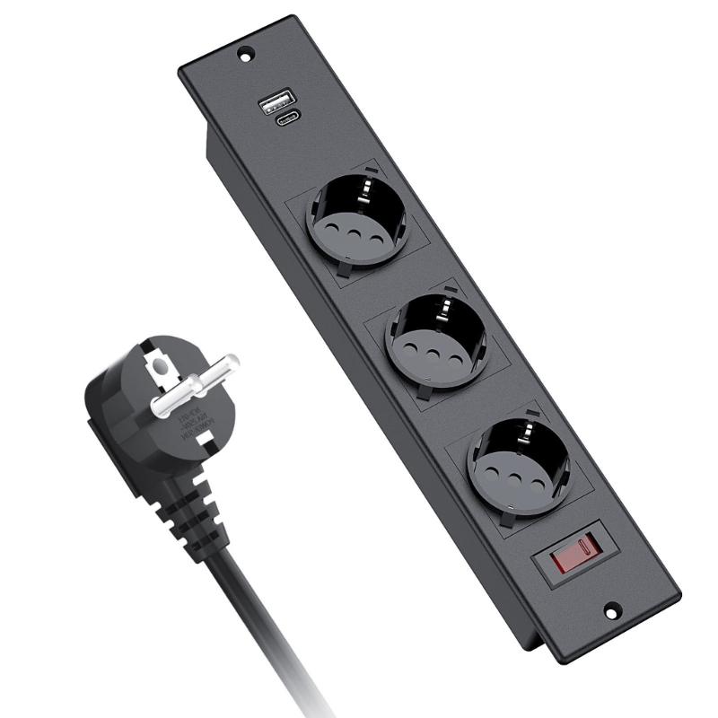 

Conference Table Recessed Power Outlet Desktop Socket with USB Charging Port Conference Desk Flush Mount Outlets
