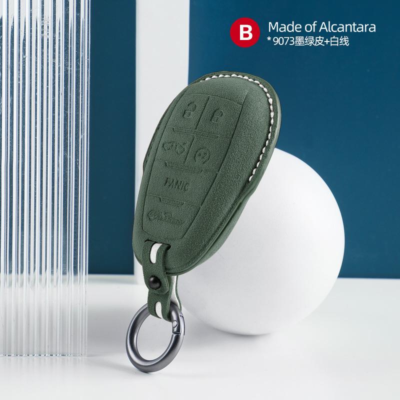 Alcantara Suede Car Key Case Cover Shell For Alfa Romeo Giulia Stelvio Mito Giulietta Brera 4C 159 Gta 147 156 Mito 166 Gt Jtd