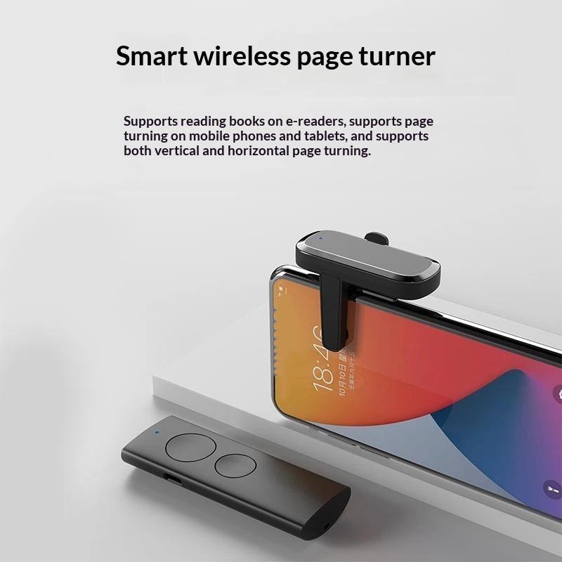 Portable Wireless Page Flipping Clicker Easy Operation Bluetooth Remote Works With Ebook Reader Phones Tablets For Reading