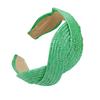 Wide Brim Braided Straw Headband Comfort Fit Solid Color Hair Accessory For Women Casual Outings Parties Vacations