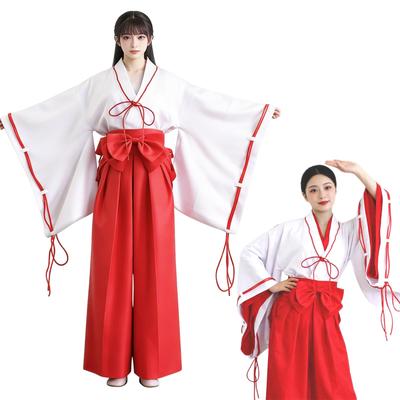Angenster Shrine Maiden Halloween Popular Costume for Dance Theater School Adult Size Women's Costume, Cosplay, Performances, Christmas, Events,