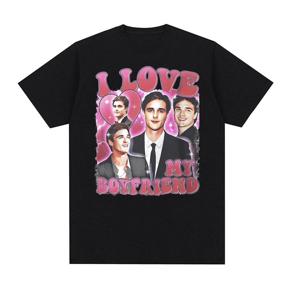 I Love My Boyfriend Jacob Elordi Celebrity Fan Tshirts Unisex Women Summer Vintage Tshirt Comfort Casual Short Sleeve T Shirt Tops