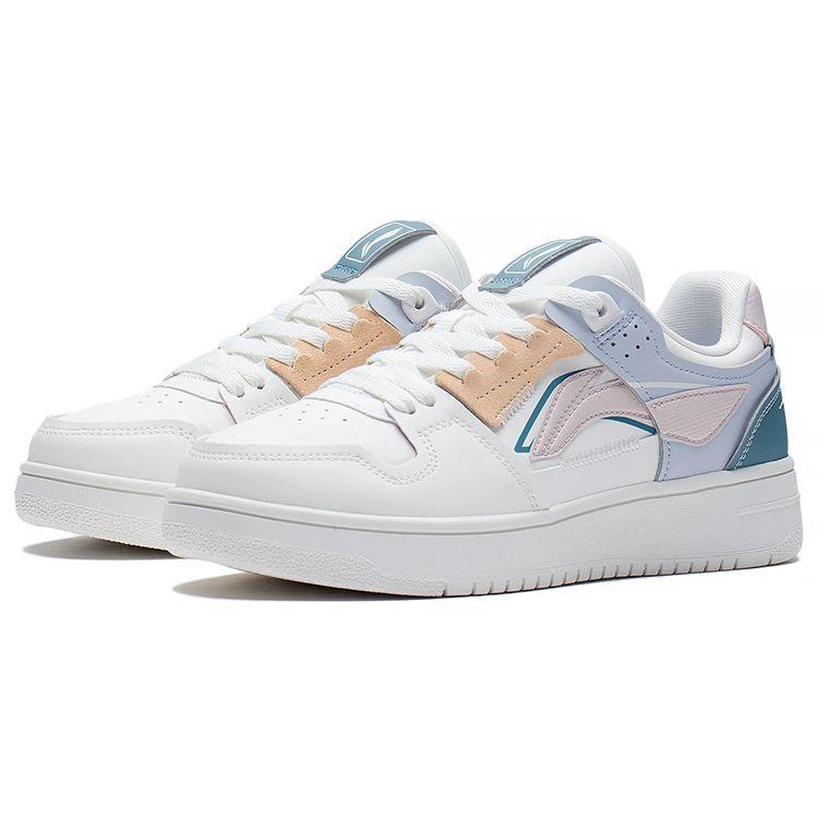 Li Ning Tian Ji Durable Lightweight Non-Slip Low-Top Skate Shoes Women sneakers White Blue AGCP362-22