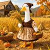 Stilvolle Outdoor-Gans Kleidung Thanksgiving Veranda Outfit, Herbstkleid mit Kopftuch Rasen Kleidung für 23 Zoll Statue, Garten Hof Dekor Festlich