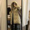 Parker Mantel Jacke mit großem Fellkragen Damen Herbst und Winter Übergröße Dick Locker Mittellang Wattierte Jacke Wattierte Jacke