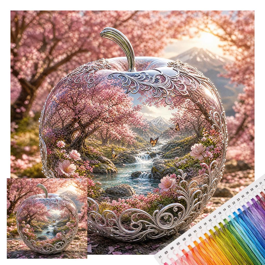 for Landscape Full 11CT DIY Stamped Cross Stitch Kits for Beginners Adults Home Wall Decor Needlework Embroidery Kit 45x45cm