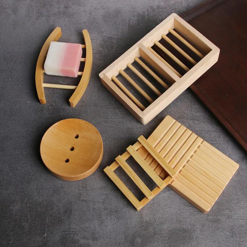 Săpuniere din Lemn Natural cu Drenaj, Suport Farfurie, Suporturi Tip Cutie, Duș, Săpunuri pentru Spălarea Mâinilor, Suport YLE055