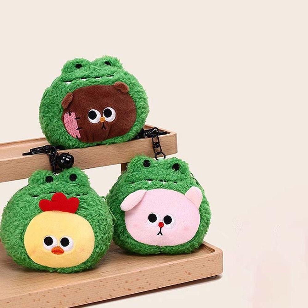 Cute Animal Cartoon Plush Coin Purse Kawaii Small Items Bag Funny Mini Earphone Bag  Children