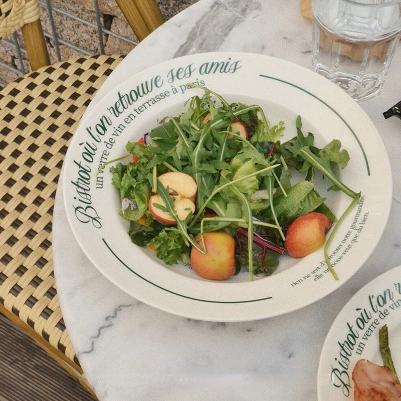 French Retro Pasta DishMinority Design Premium Breakfast Plate Ritual Tableware Ceramic Western Dining Plate