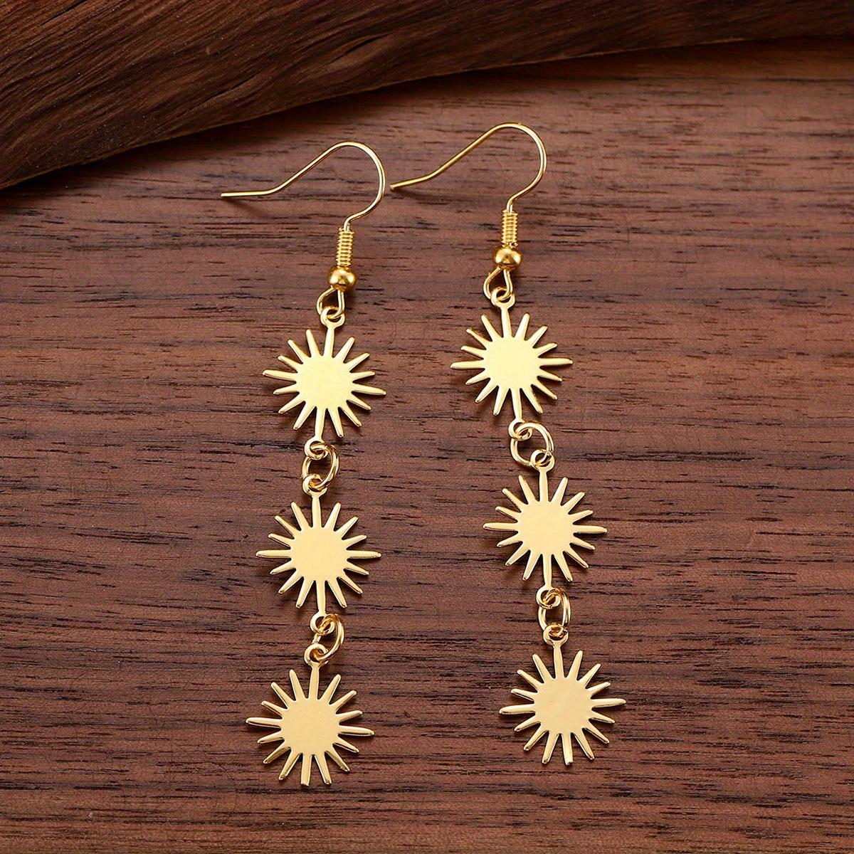 

1 пара длинных серег Sun Totem, простых и модных серег в богемном стиле, подходящих для повседневной носки