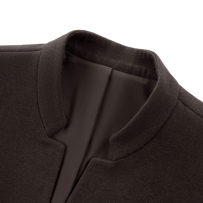 SEVEN Men's Lamb Wool Blend Mandarin Collar Suit Jacket