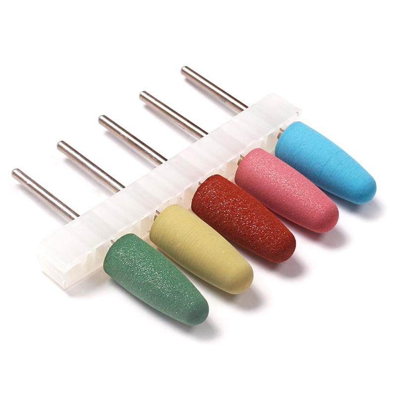 5pcs Silicone Nail Drill Bit Accessories Practical Nail Grinding Heads For Removing Flaws And Achieving Smooth Nail Art