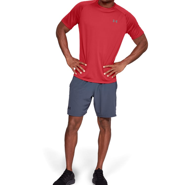 Under Armour Crew Neck Fitted Straight Fit Short Sleeved T Shirt Men's Red 1326413-600